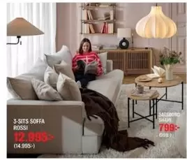 3-SITS SOFFA ROSSI, SATSBORD SHAPE