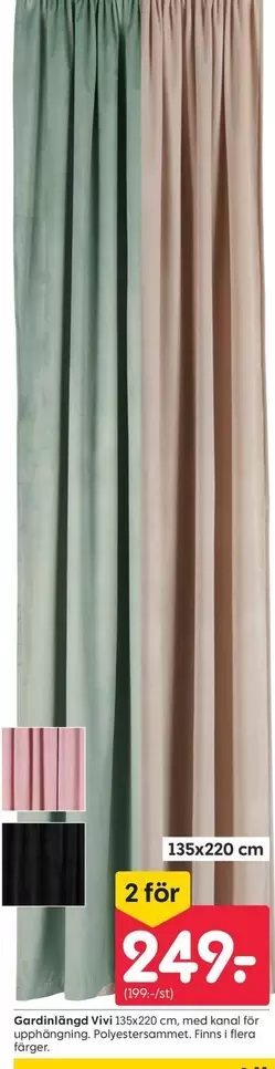 Gardindroppar Velvet 135x220 cm