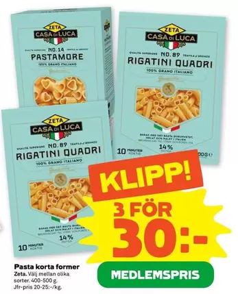 Zeta - Pasta korta former