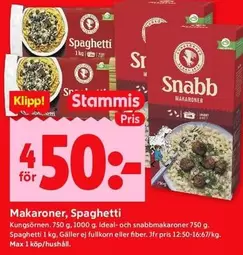 kungsörnen - Makaroner, Spaghetti