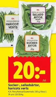 Milda - Socker-, salladsärtor, haricots verts