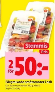 Färgmixade småtomater i ask