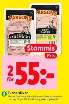 Pärsons - ROKT GOURMETSKINKA, ROKT KALKON