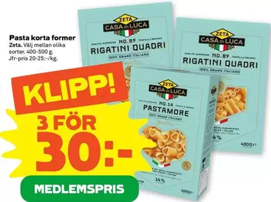 Zeta - Pasta korta former