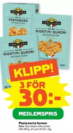 Zeta - Pasta korta former