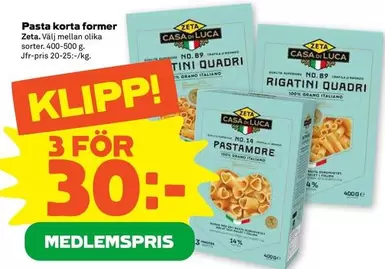 Zeta - Pasta korta former