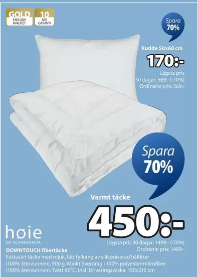 Kudde 50x50 cm, Varmt täcke