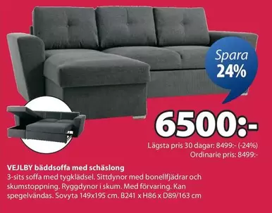 VEJLBY bäddsoffa med schäslong