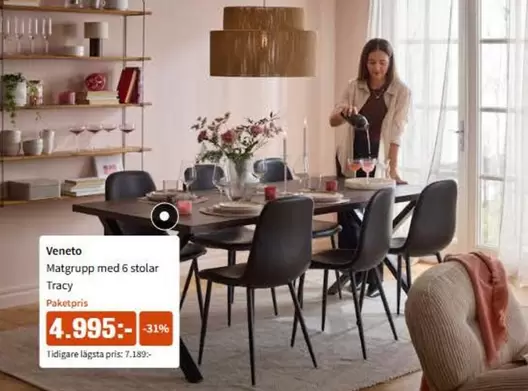 Matgrupp med 6 stolar Tracy