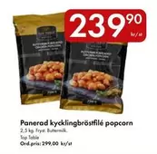 Panerad kycklingbröstfilé popcorn