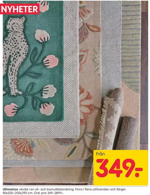 Ullmatter vävda i en ull- och bomullsblandning