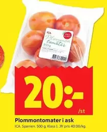 Plommontomater i ask