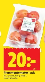 Plommontomater i ask