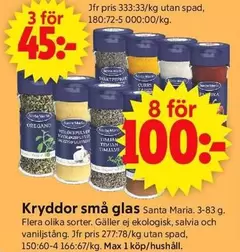 Santa Maria - Kryddor små glas