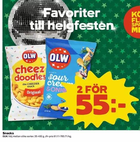 OLW - Cheez doodles or Sour cream & Onion