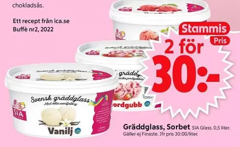 SIA Glass - Gräddglass, Sorbet