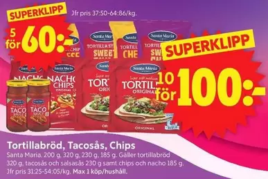 Santa Maria - Tortillabröd, Tacosås, Chips