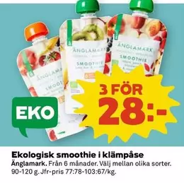 Änglamark - Ekologisk smoothie i klämpåse