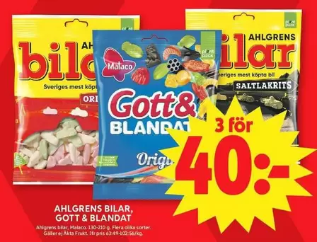 Malaco - AHLGRENS BILAR, GOTT & BLANDAT