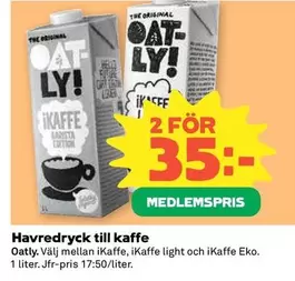 Oatly - Havredryck till kaffe