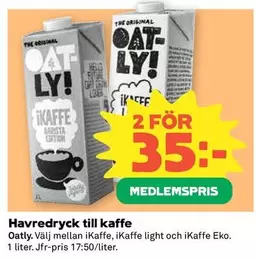 Oatly - Havredryck till kaffe