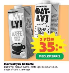 Oatly - Havredryck till kaffe