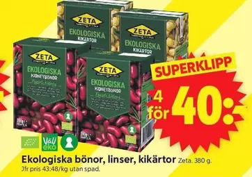 Zeta - Ekologiska bönor, linser, kikärtor