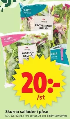 Skurna sallader i påse