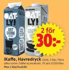 Oatly - iKaffe, Havredryck