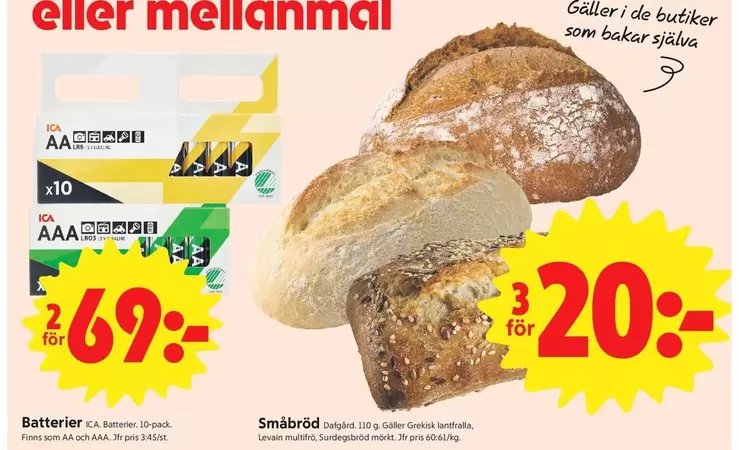 Dafgård - Batterier, Småbröd