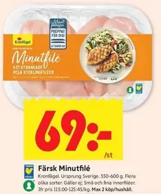 Kronfågel - Minutfilé