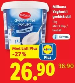 Milbona - Yoghurt i grekisk stil