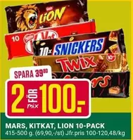 Snickers - MARS, KITKAT, LION 10-PACK