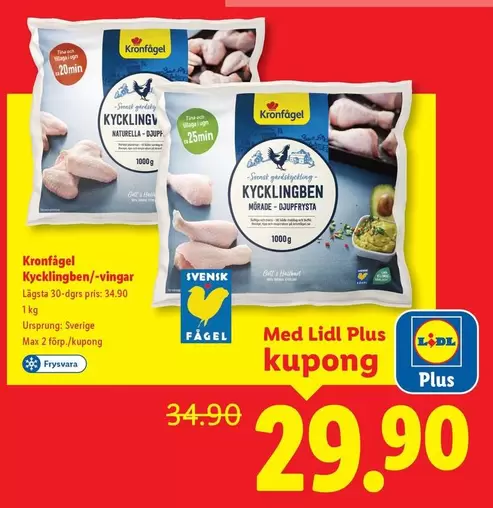 Kronfågel - Kycklingben