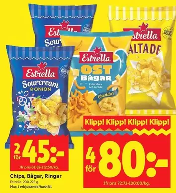 Estrella - Chips, Bågar, Ringar