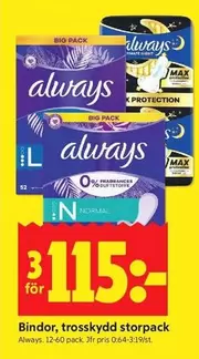 Always - Bindor, trosskydd storpack