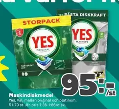 Yes - Maskindiskmedel