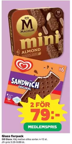 GB Glace - Magnum Mini Almond, Sandwich Original
