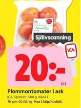 Plommontomater i ask