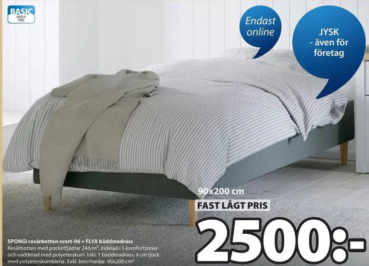 Jysk - SPONGE resårbotten cont.del + FLYTA bäddmadrass