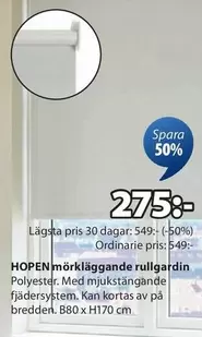 HOPEN mörkläggande rullgardin