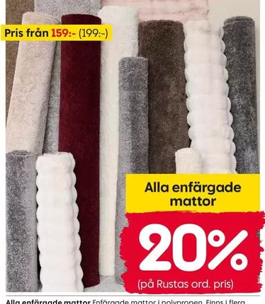 Alla enfärgade mattor