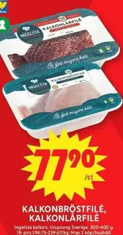 Ingelsta kalkon - KALKONBRÖSTFILÉ, KALKONLARFILÉ