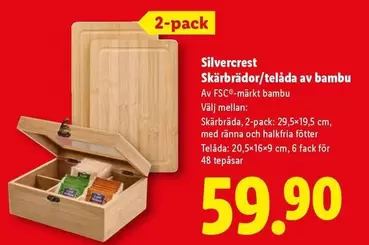 silvercrest - Skärbrädor/telåda av bambu