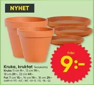Kruka, krukfat Terrakotta