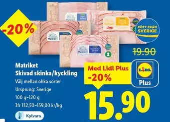 Skivad skinka/kyckling