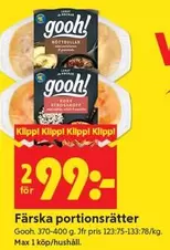 Gooh - Färska portionsrätter