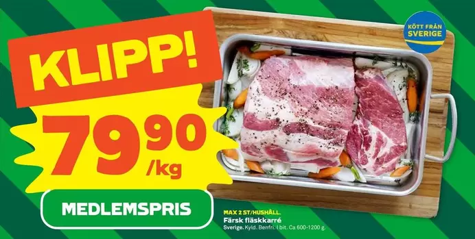 Färsk fläskkarré