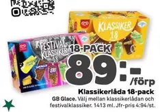 GB Glace - Klassikerlåda 18-pack