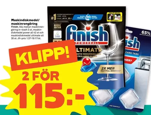 Finish - Maskindiskmedel/ maskinrengöring